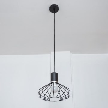 Pendellampa med kabel SOLANO 1xE27/15W/230V svart/blank krom