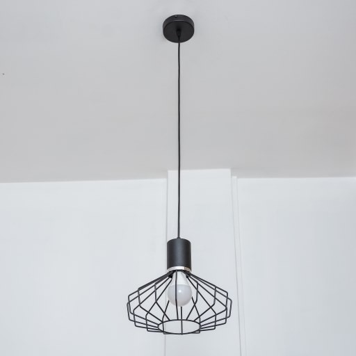 Pendellampa med kabel SOLANO 1xE27/15W/230V svart/blank krom