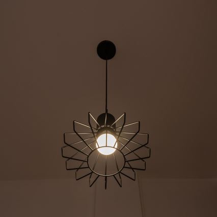 Pendellampa med kabel SOLANO 1xE27/15W/230V svart/blank krom