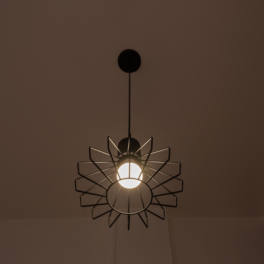 Pendellampa med kabel SOLANO 1xE27/15W/230V svart/blank krom