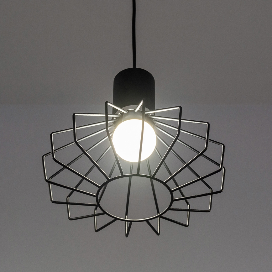 Pendellampa med kabel SOLANO 1xE27/15W/230V svart/blank krom