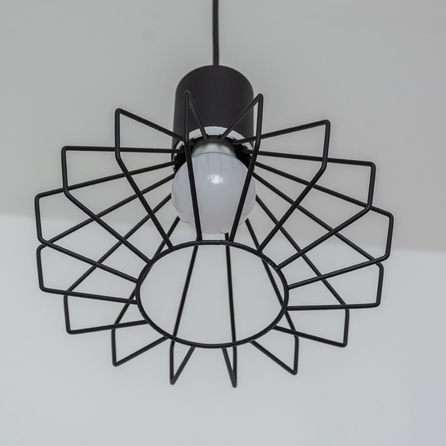 Pendellampa med kabel SOLANO 1xE27/15W/230V svart/blank krom