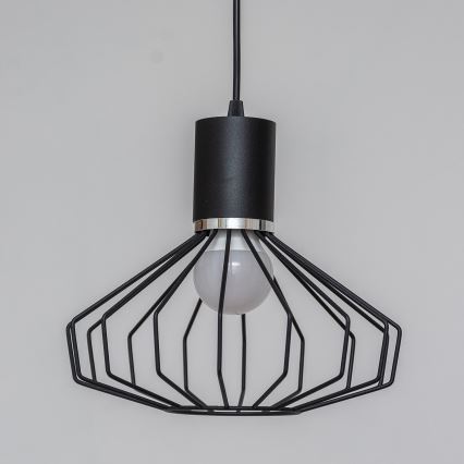 Pendellampa med kabel SOLANO 1xE27/15W/230V svart/blank krom