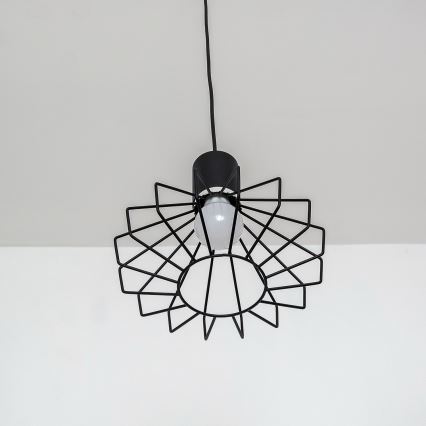 Pendellampa med kabel SOLANO 1xE27/15W/230V svart/blank krom