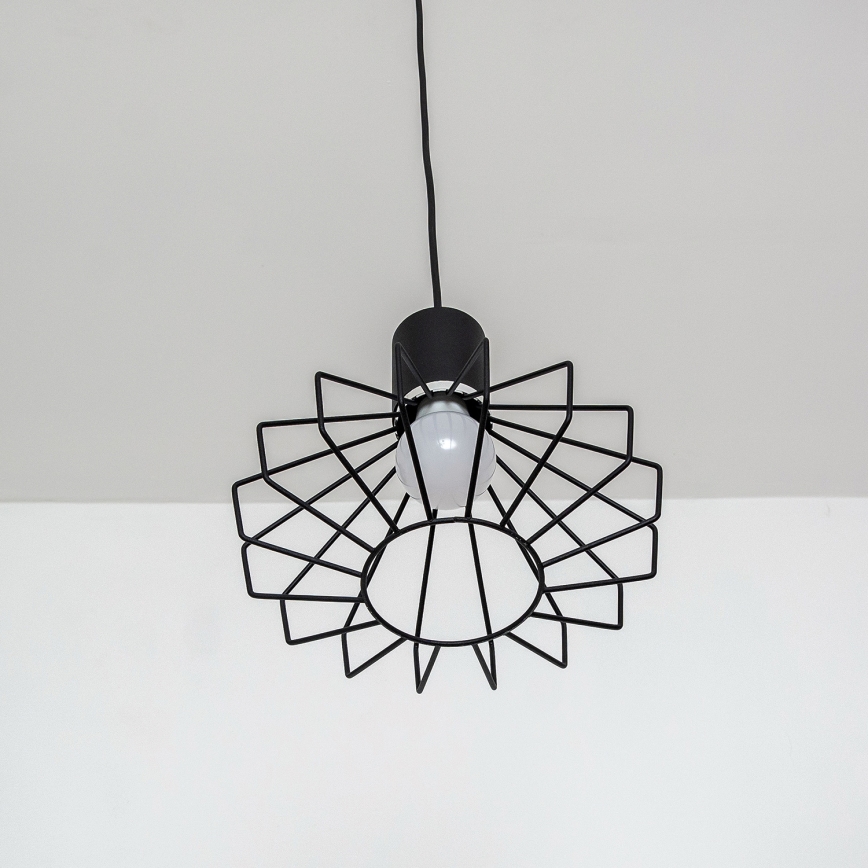 Pendellampa med kabel SOLANO 1xE27/15W/230V svart/blank krom