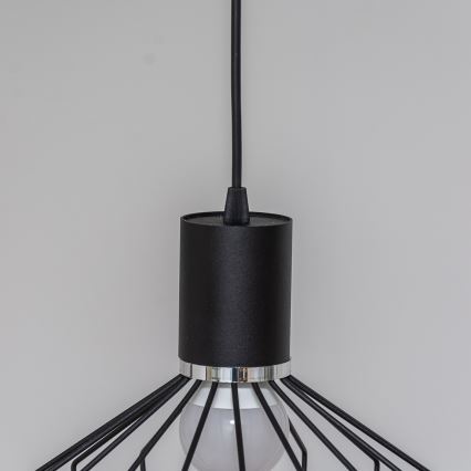 Pendellampa med kabel SOLANO 1xE27/15W/230V svart/blank krom