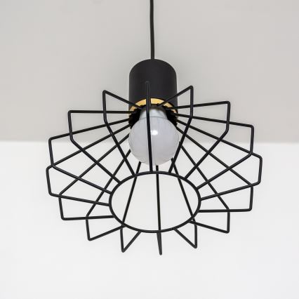 Pendellampa med kabel SOLANO 1xE27/15W/230V svart/guld