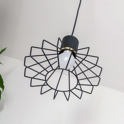 Pendellampa med kabel SOLANO 3xE27/15W/230V svart/guld