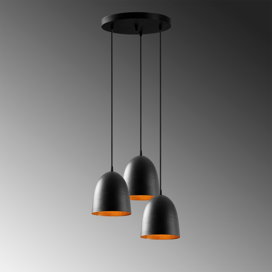 Pendellampa med kabel TATTOO 3xE27/40W/230V svart