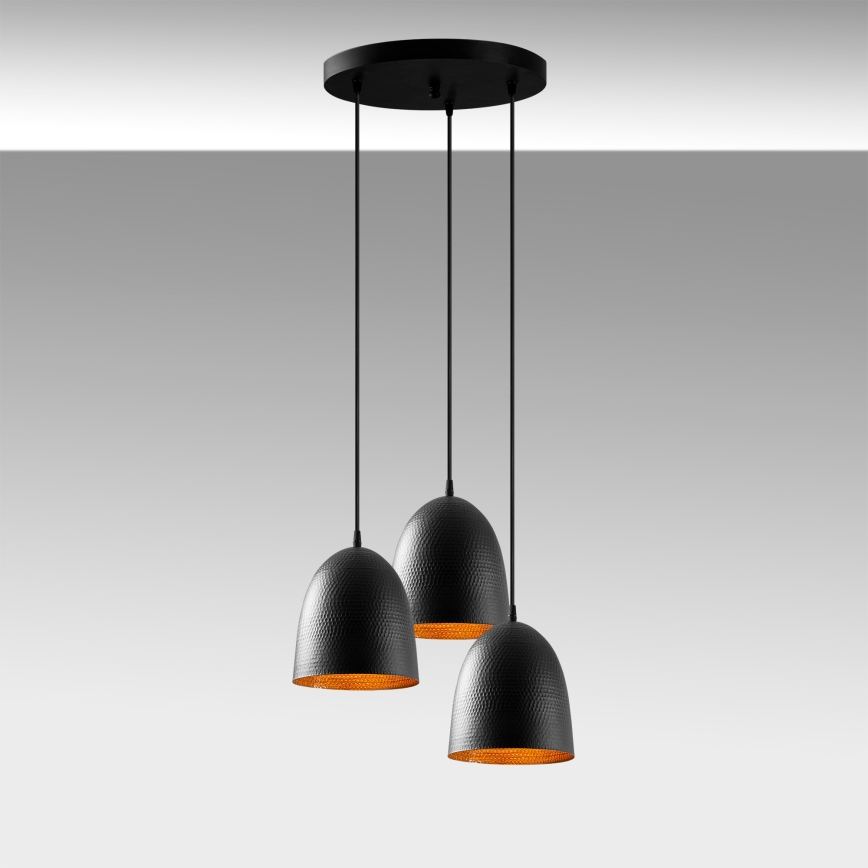 Pendellampa med kabel TATTOO 3xE27/40W/230V svart