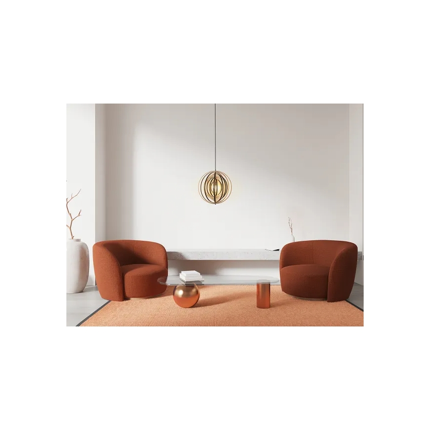 Pendellampa med sladd 1xE27/60W/230V Ø 43,5 cm massivt trä/fanér/gummiträ