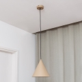 Pendellampa med sladd ETNA II 1xE27/15W/230V Ø 25 cm beige