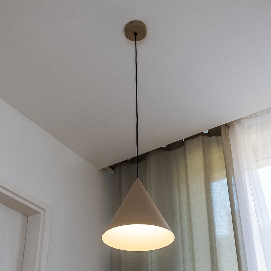 Pendellampa med sladd ETNA II 1xE27/15W/230V Ø 25 cm beige