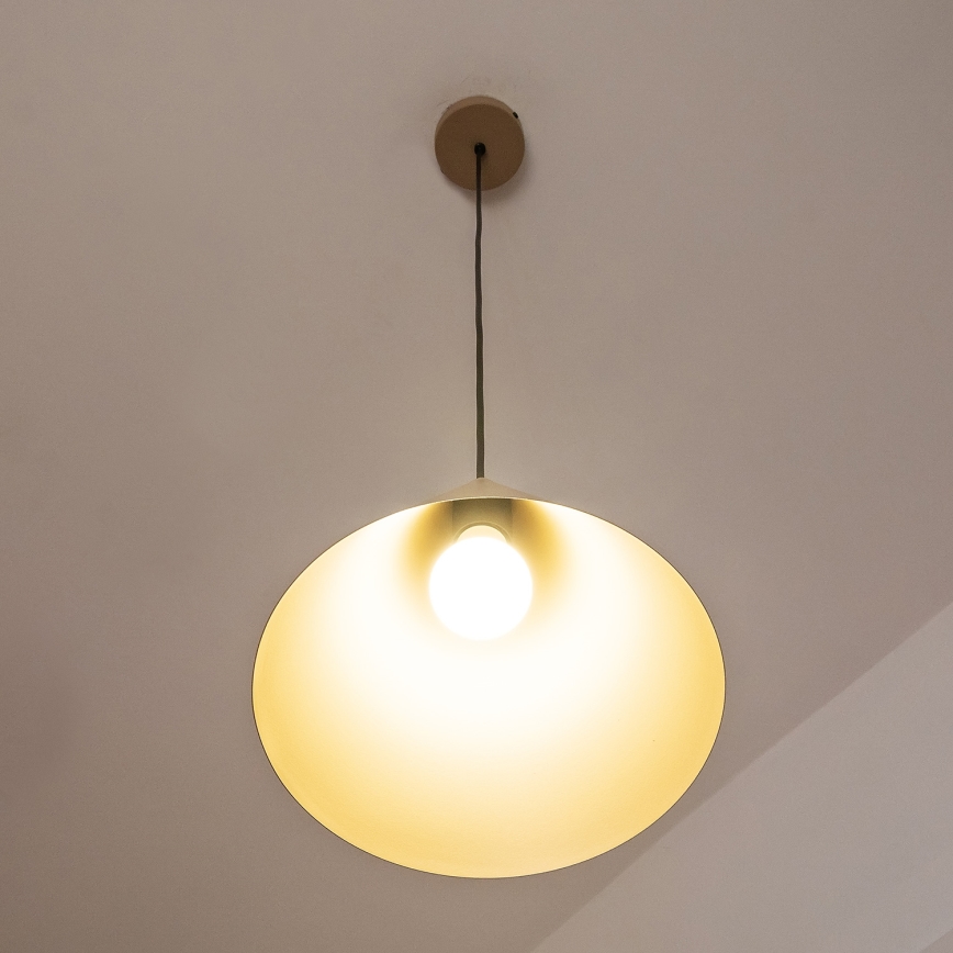 Pendellampa med sladd ETNA II 1xE27/15W/230V Ø 25 cm beige