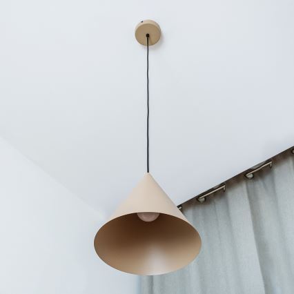 Pendellampa med sladd ETNA II 1xE27/15W/230V Ø 25 cm beige
