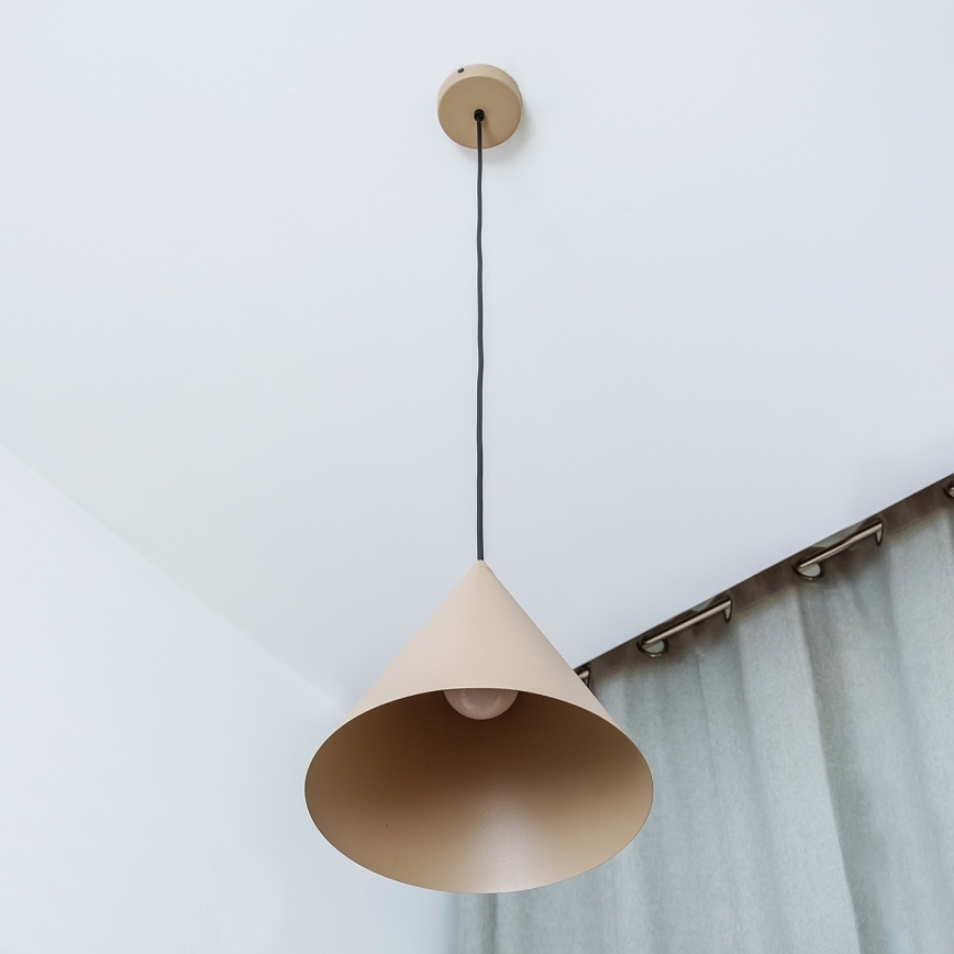 Pendellampa med sladd ETNA II 1xE27/15W/230V Ø 25 cm beige