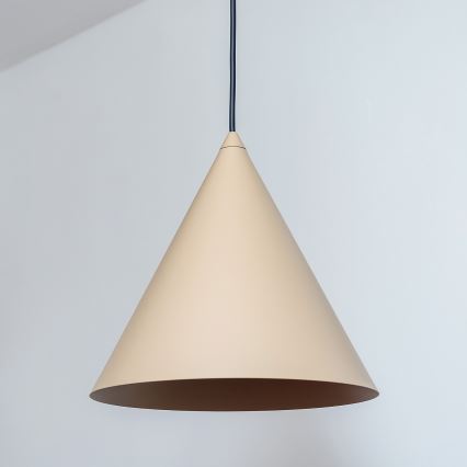 Pendellampa med sladd ETNA II 1xE27/15W/230V Ø 25 cm beige