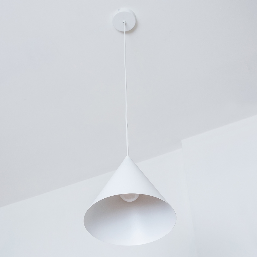 Pendellampa med sladd ETNA II 1xE27/15W/230V Ø 25 cm vit