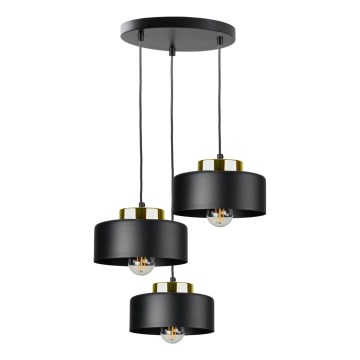 Pendellampa med sladd IGNIA 3xE27/60W/230V svart