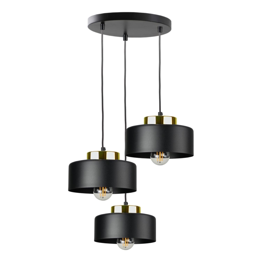 Pendellampa med sladd IGNIA 3xE27/60W/230V svart