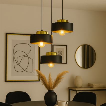 Pendellampa med sladd IGNIA 3xE27/60W/230V svart