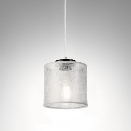 Pendellampa med sladd ROSA 1xE27/60W/230V svart/grå