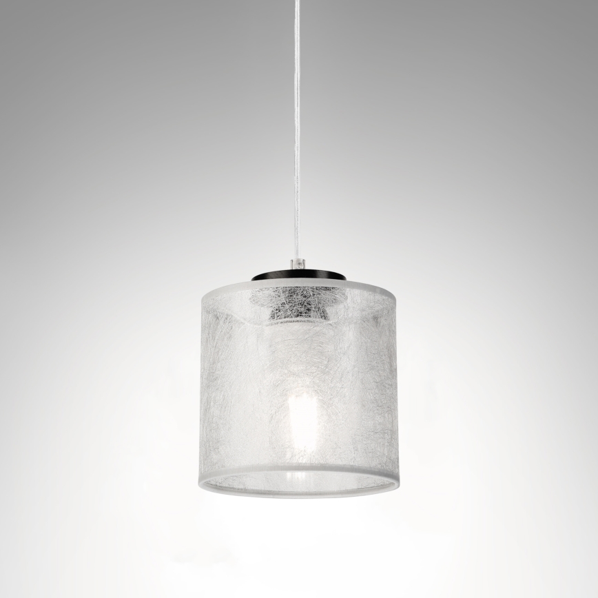 Pendellampa med sladd ROSA 1xE27/60W/230V svart/grå