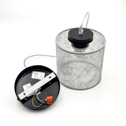 Pendellampa med sladd ROSA 1xE27/60W/230V svart/grå