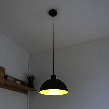 Pendellampa med sladd VESPER 1xE27/15W/230 Ø 18 cm svart/guld