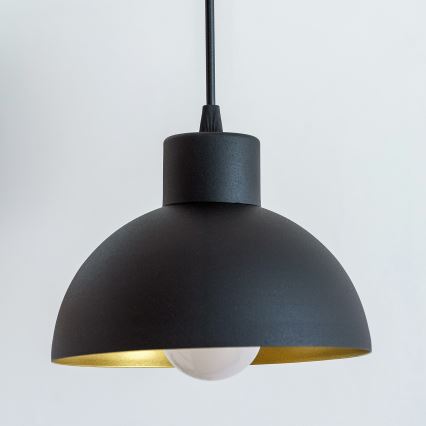 Pendellampa med sladd VESPER 1xE27/15W/230 Ø 18 cm svart/guld