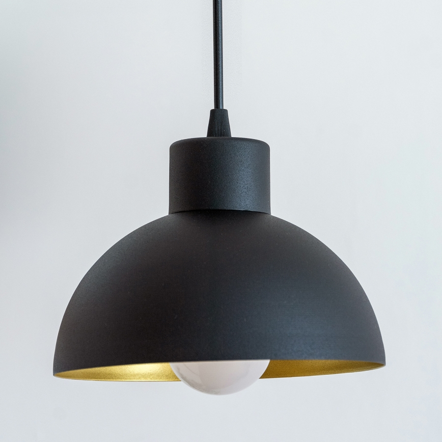 Pendellampa med sladd VESPER 1xE27/15W/230 Ø 18 cm svart/guld