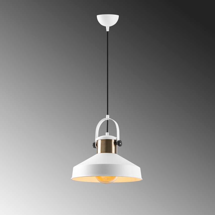 Pendellampa med vajer DODO 1xE27/40W/230V vit/brons