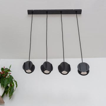 Pendellampa med vajer GAMBIT 4xGU10/10W/230V svart