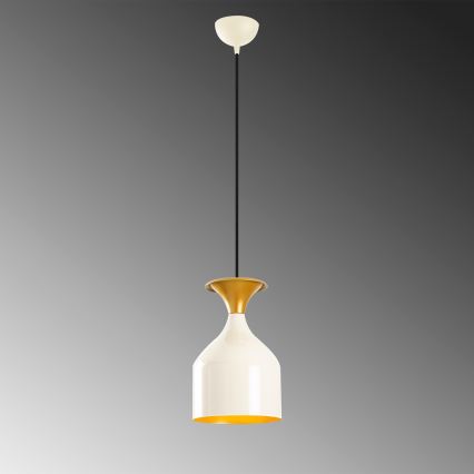 Pendellampa med vajer SIVANI 1xE27/40W/230V vit/koppar