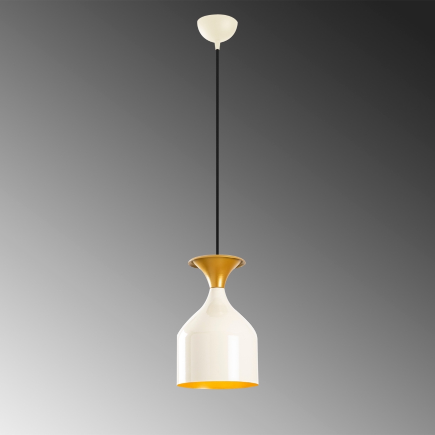 Pendellampa med vajer SIVANI 1xE27/40W/230V vit/koppar