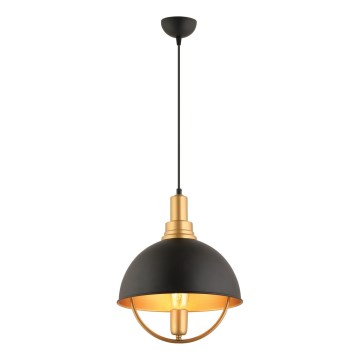 Pendellampa MONZA 1xE27/40W/230V 30 cm svart/guld