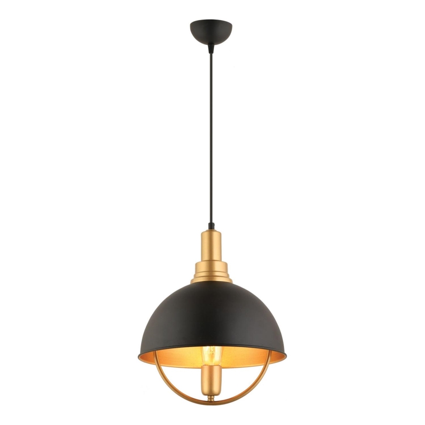 Pendellampa MONZA 1xE27/40W/230V 30 cm svart/guld
