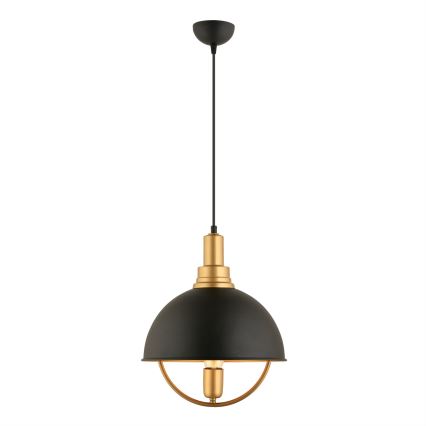 Pendellampa MONZA 1xE27/40W/230V 30 cm svart/guld