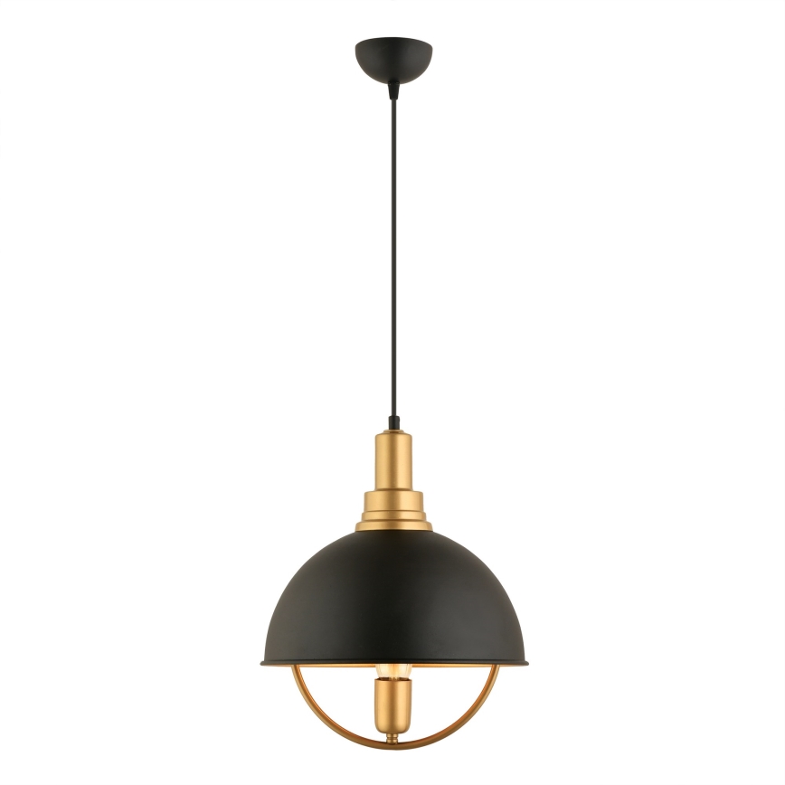 Pendellampa MONZA 1xE27/40W/230V 30 cm svart/guld