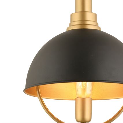 Pendellampa MONZA 1xE27/40W/230V 30 cm svart/guld