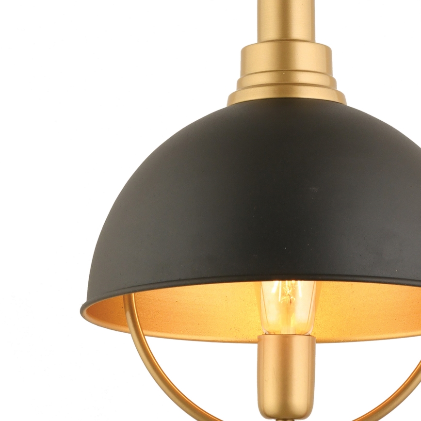 Pendellampa MONZA 1xE27/40W/230V 30 cm svart/guld