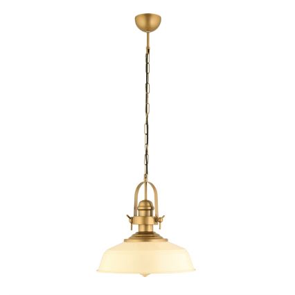 Pendellampa MONZA 1xE27/40W/230V 35 cm i creme/brons