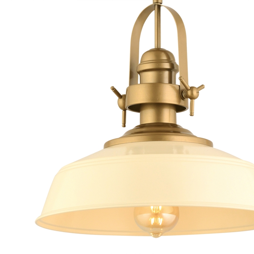 Pendellampa MONZA 1xE27/40W/230V 35 cm i creme/brons