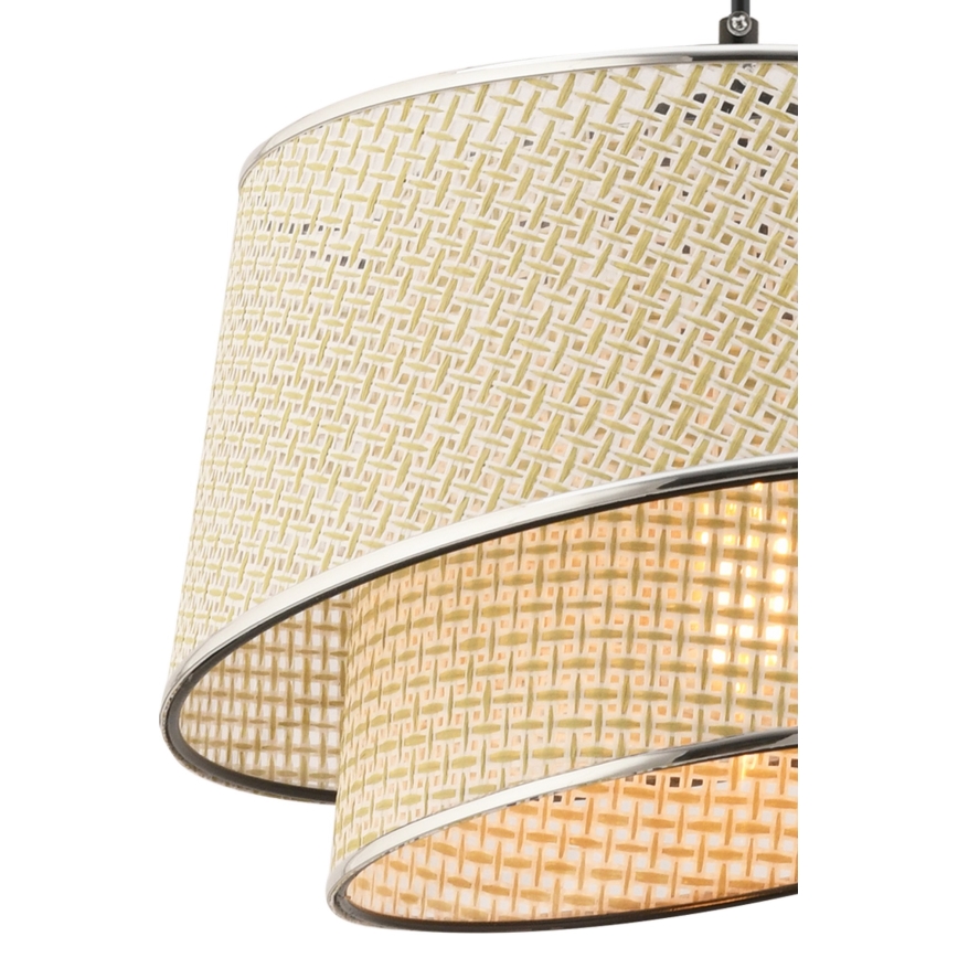 Pendellampa på kabel BARETTE 1xE27/60W/230V krämfärgad/blank krom