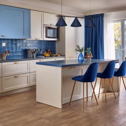 Pendellampa på kabel CAPITAL 3xGX53/15W/230V blå