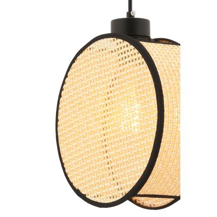 Pendellampa på kabel DRUM 1xE27/60W/230V beige/svart