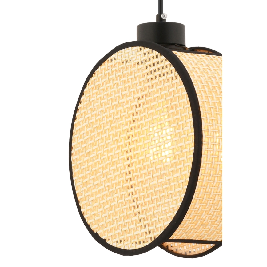 Pendellampa på kabel DRUM 1xE27/60W/230V beige/svart
