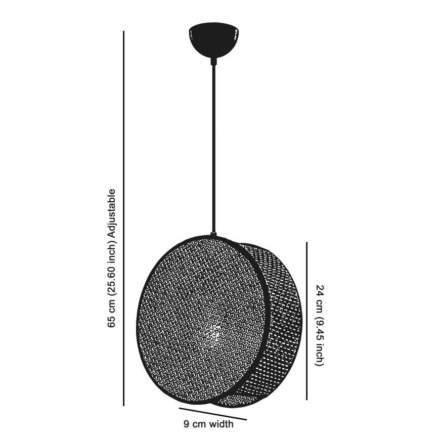 Pendellampa på kabel DRUM 1xE27/60W/230V beige/svart