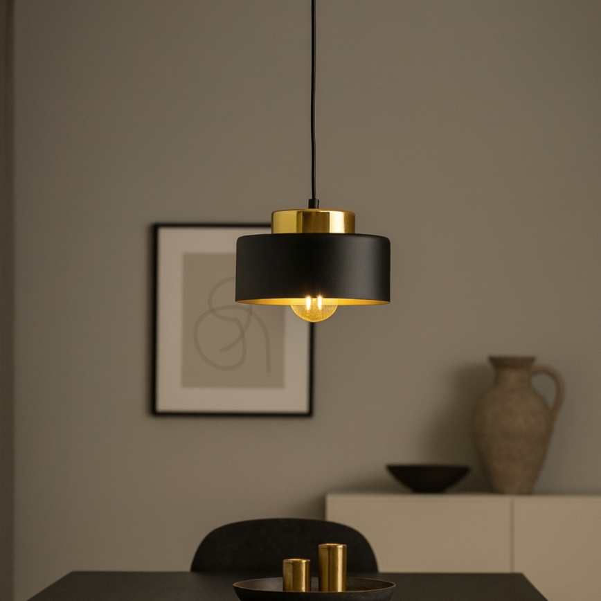 Pendellampa på kabel IGNIA 1xE27/60W/230V svart