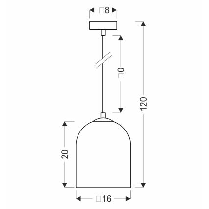 Pendellampa på kabel KLEA 1xG9/15W/230V rökfärgad svart